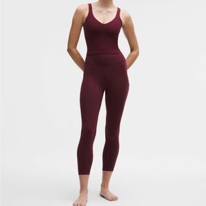 Lululemon Groove No Line High-Rise Tight Heart burgundy Valentines Day New 4
